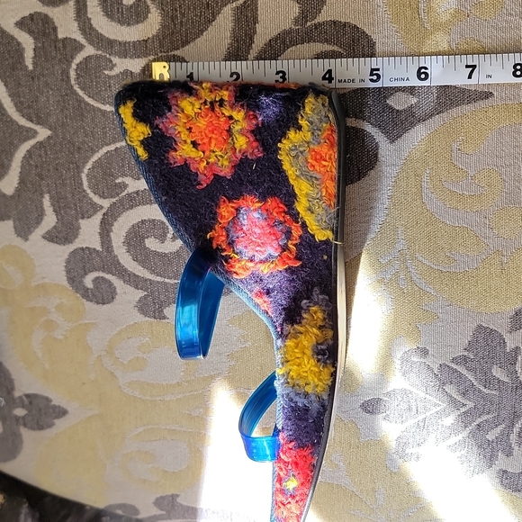 Vintage Retro with One Of A Kind reupholstered  fabric wedge heel. - Picture 7 of 7